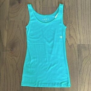 NWT LOFT Teal Basic Tank Top - Size XS